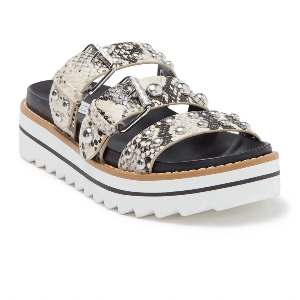 Steve Madden Cala Snake Embossed Sandal
 
WHITE MULTI, Size 7 M